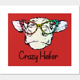 Cute Cow Crazy Heifer Posters and Art